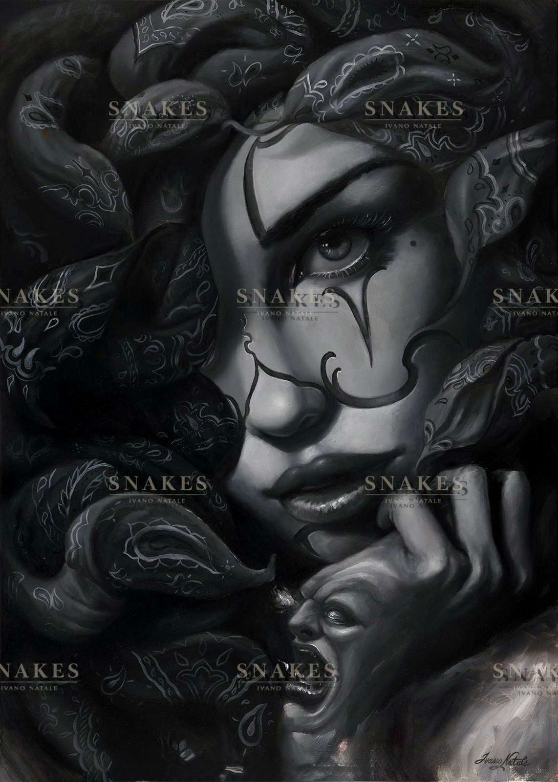 Snakes, Ivano Natale. Print 42 × 59.4 cm (A2 size print)